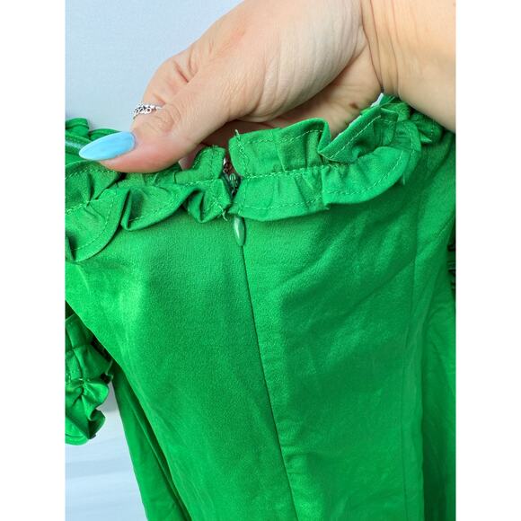 REVOLVE More to Come Green Randy Off Shoulder Ruffle Mini Dress Size M - Picture 8 of 10